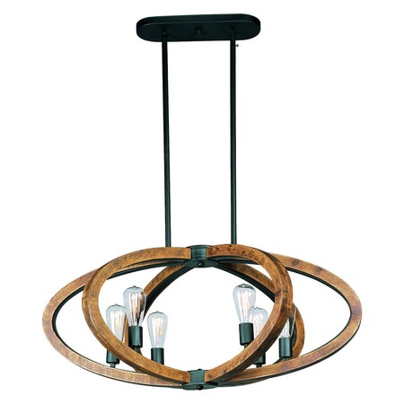 Maxim Bodega Bay 6-Light Pendant W/Bulb 20915APAR/BUI